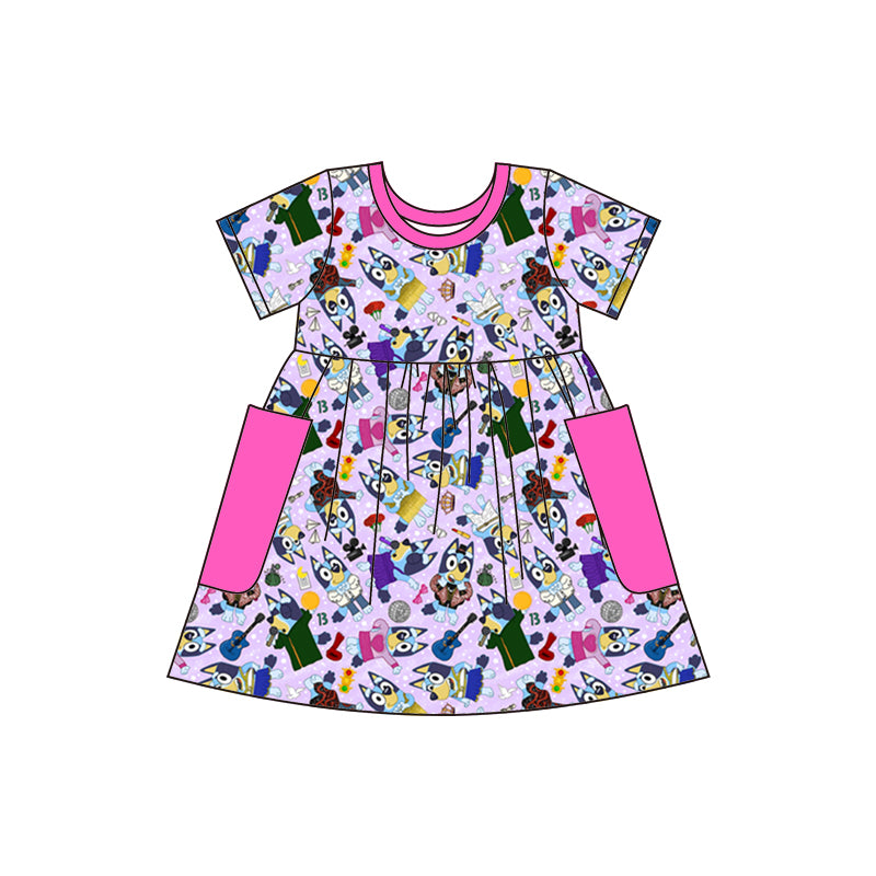 5.1custom each style moq 5eta 4-5week Sibling Sister cartoon characters prints girls outifts and romper match family design