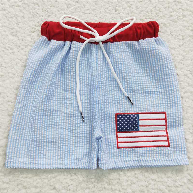 Baby Girls boys small flag print red and blue boys and girls swimsuit set Family siblings set