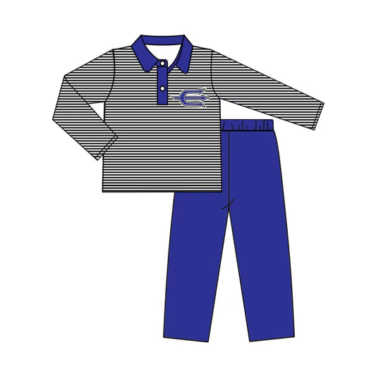 Custom moq 3 eat about 6/8weeks moq 5 eta 5/6weeks baby boys clothes blue long sleeve pants outifts