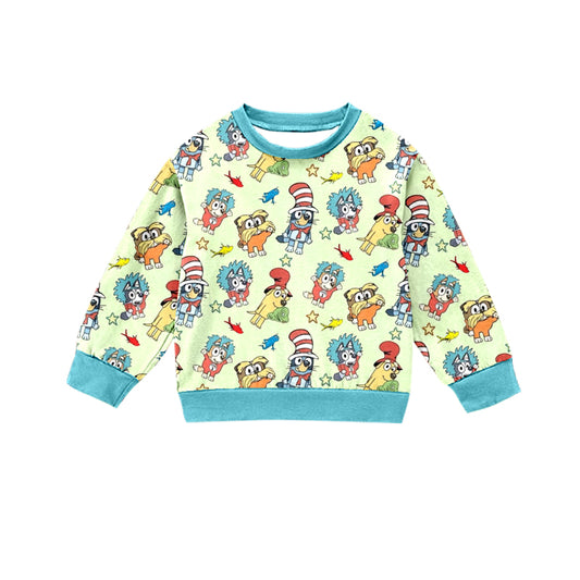 Custom moq 3 MIX SIZE eta 7/8week moq 5 eta /4/5week Boys and Girls dr seuss cartoon dog Long Sleeve Top