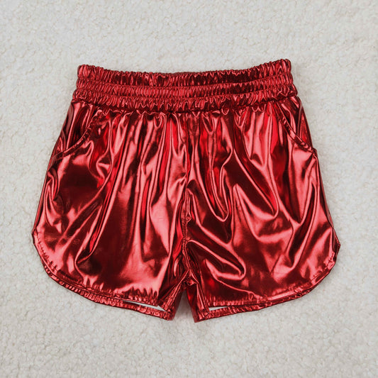 RTS NO MOQ ETA 5/7days arrived SS0415 Shiny leather red shorts