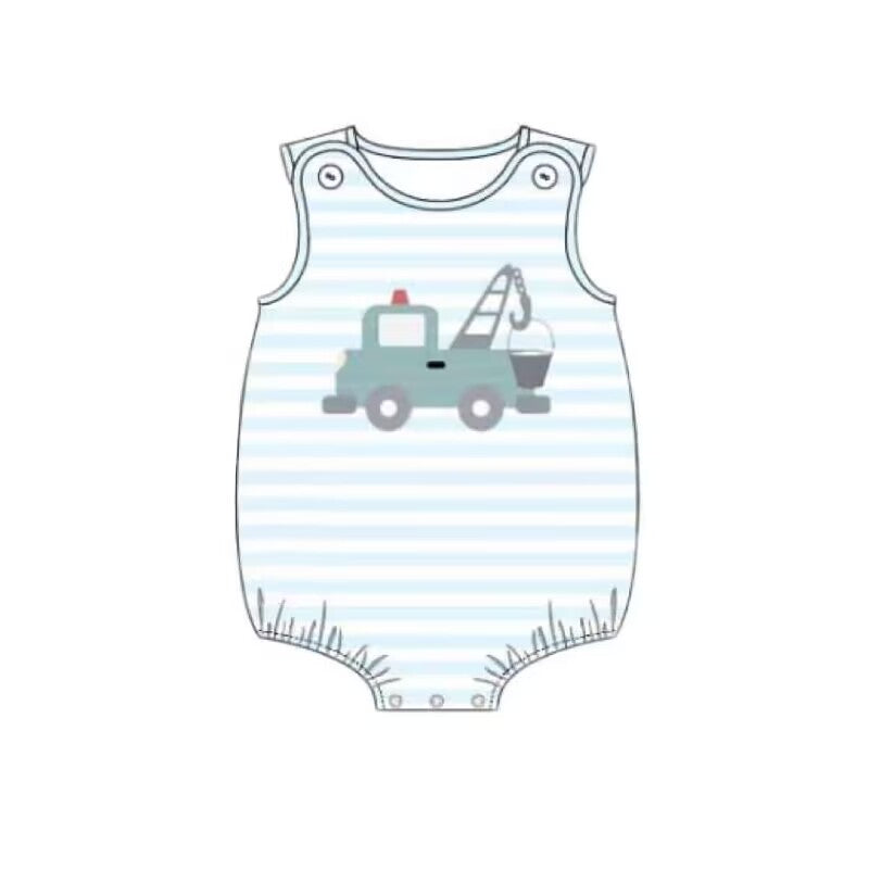 custom moq 5 eta 5-6 weeks baby boys clothes teal striped vest romper