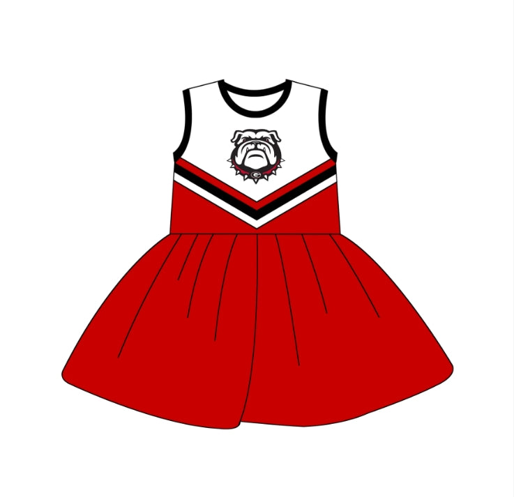 Deadline September 20 custom no moq eta 6-8weeks Red dog head round neck sleeveless dress