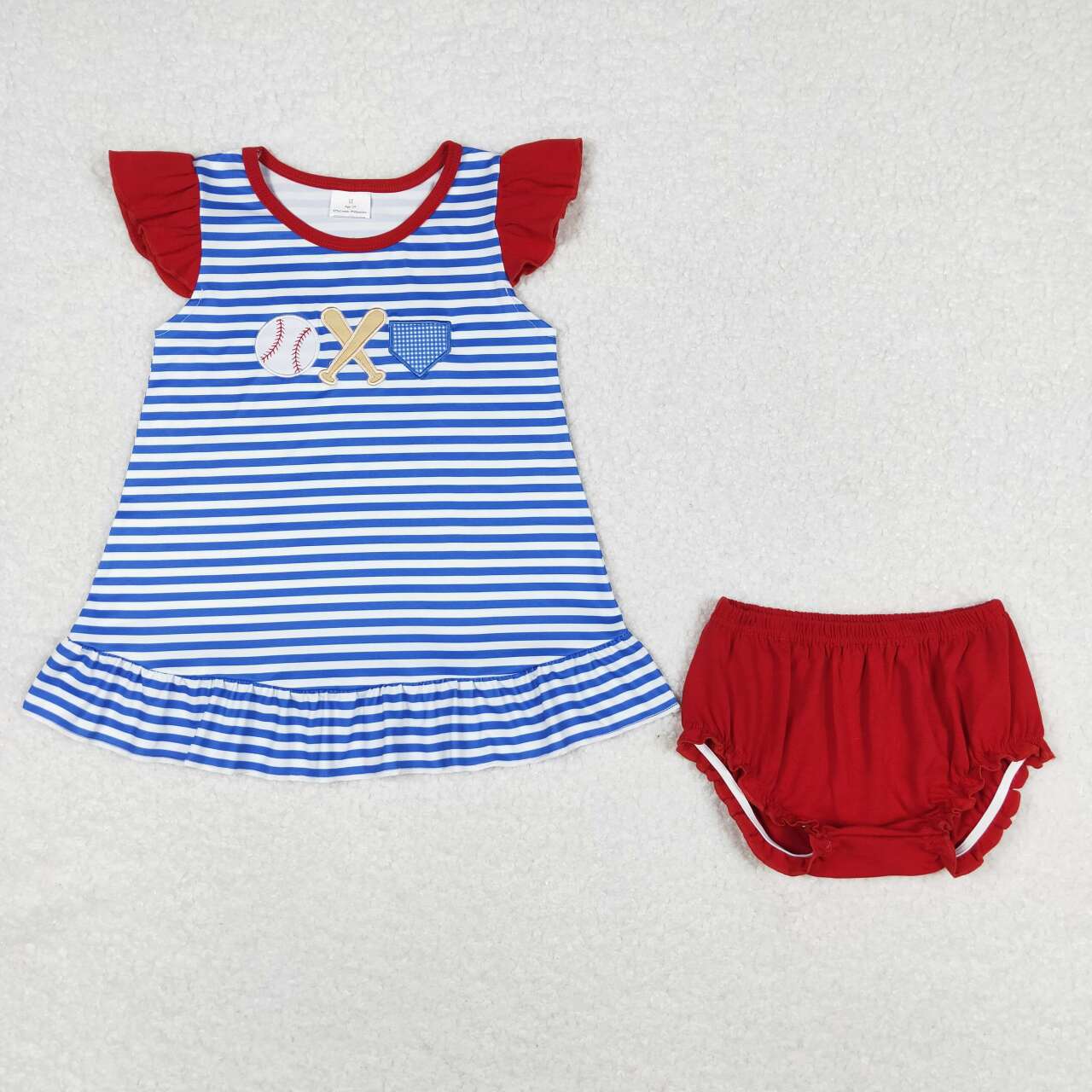 RTS NO MOQ Embroidery baseball short-sleeved shorts suit & short-sleeved briefs sets and tops