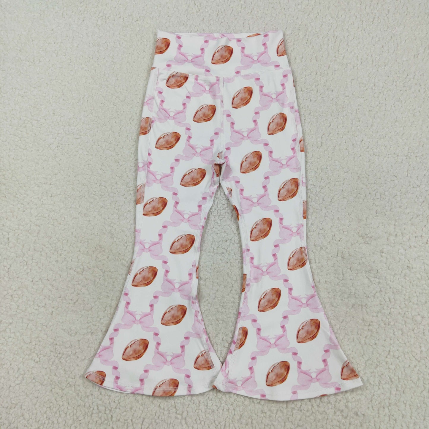 RTS NO MOQ（In Stock) P0780 Football Pink Bow Pattern Yoga Pants