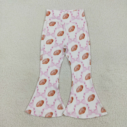 RTS NO MOQ（In Stock) P0780 Football Pink Bow Pattern Yoga Pants