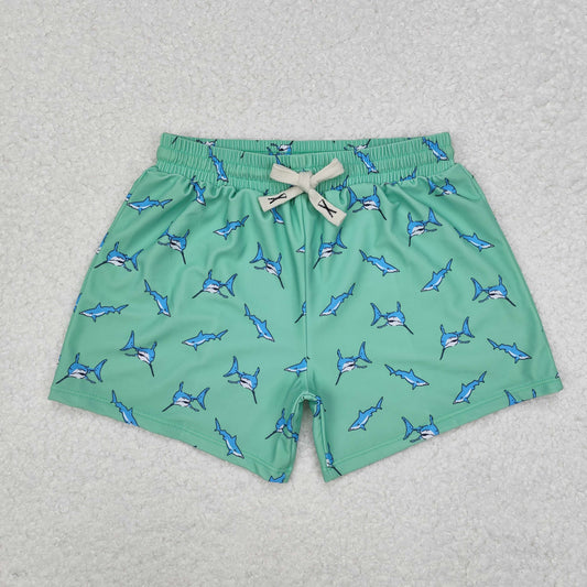 RTS NO MOQ ETA 5/7days Arrived S0173 Shark green swimming trunks