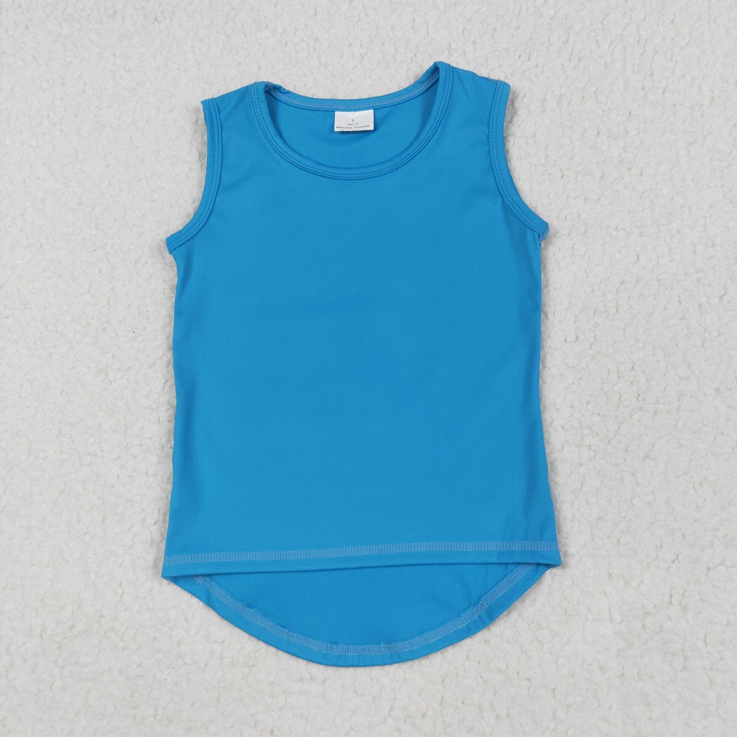 RTS NO MOQ GT0986 Solid blue sleeveless yoga vest top