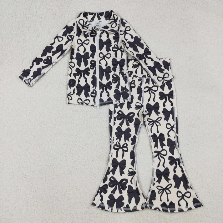 RTS NO MOQ Sibling Baby Girl clothes Yoga leopard floral Long Sleeve Trousers Sets