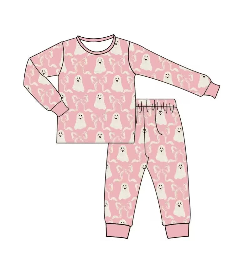 custom moq 5 eta 5-6weeks baby boys clothes ghost pink long sleeve pants Set