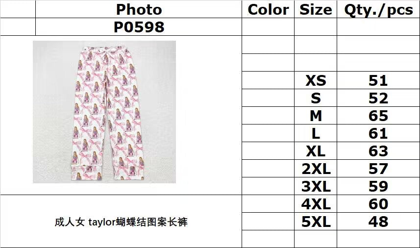 rts no moq P0598 Adult female Taylor bow pattern trousers