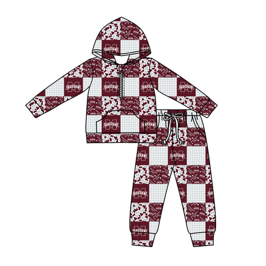 Custom moq 5 mix size milk silk summer teams baby boys clothes camouflage hooded long ssleeve pants sets-25.11.27
