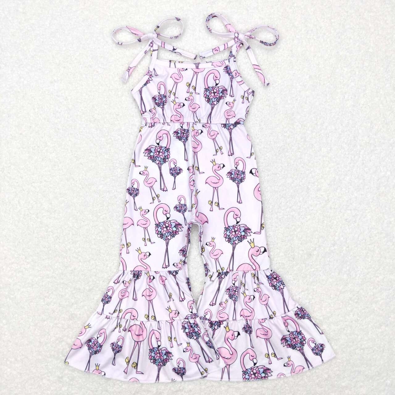 SR0505 Flamingo pink and purple suspender jumpsuit