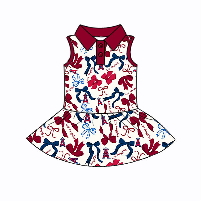 Custom moq 5 mix sizes summer teams baby girls clothes team brick red short sleeve skirts shorts sets dress 1 and dress 2 and dress 3 and dress 4-25.5.17