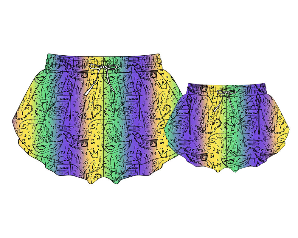 25.11.27 custom each style moq 5 eta 6-8 week Sibling Sister baby kids clothes summer shorts and adult shorts match design