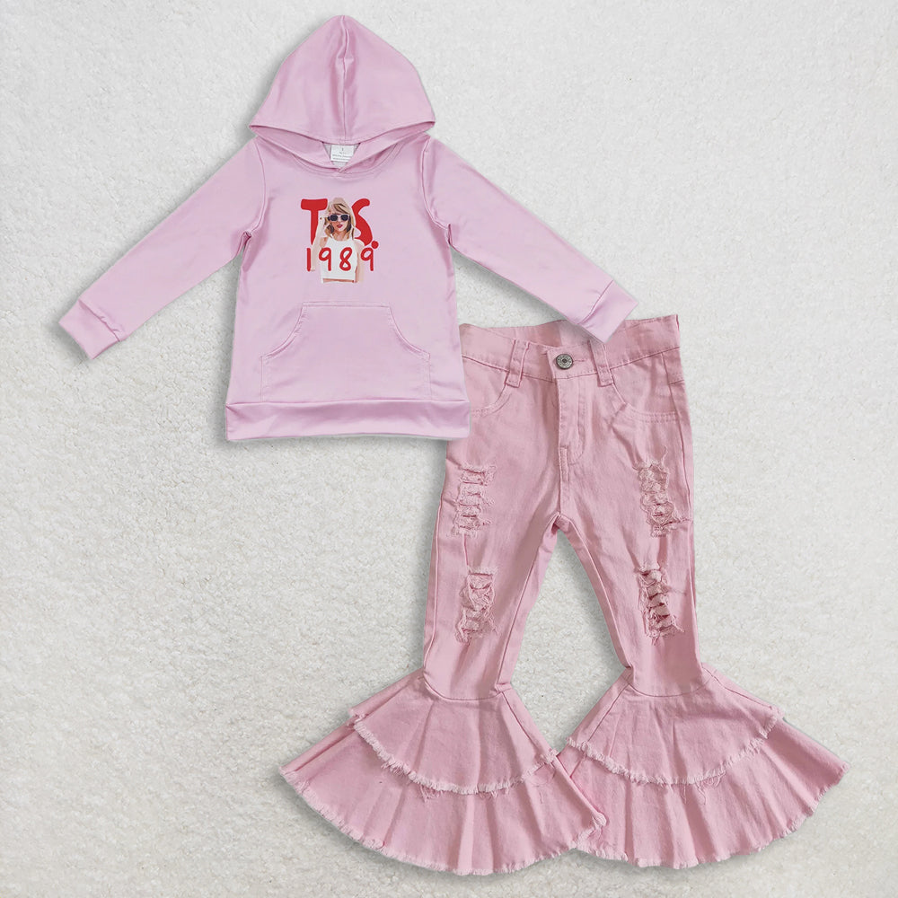 RTS NO MOQ Sibling baby girl clothes hooded long-sleeved sets and top and jeans pants
