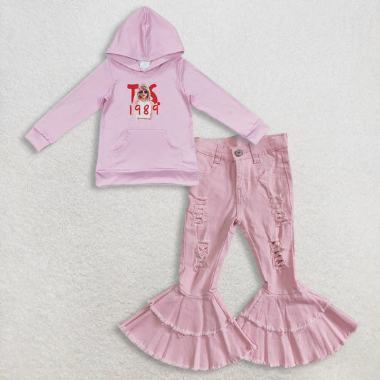 RTS NO MOQ Sibling baby girl clothes hooded long-sleeved sets and top and jeans pants