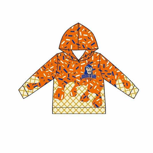 PRE ORDER Deadline August 1 custom no moq Children's boutique clothing soprts team Hooded top orange hat ice cream top