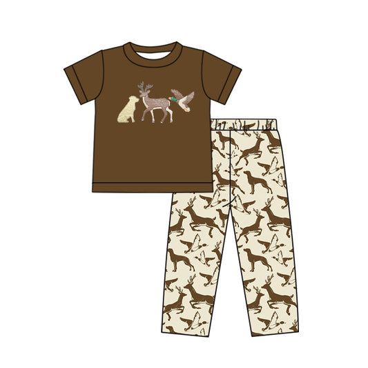 5.7custom each style moq 5eta 4-5week Sibling Sister duck dog deer prints grown boys pajamas and baby romper match family design