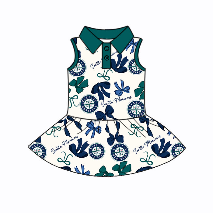 Custom moq 5 mix sizes summer teams baby girls clothes team green short sleeve skirts shorts sets dress 1 and dress 2 and dress 3 and dress 4-25.5.19