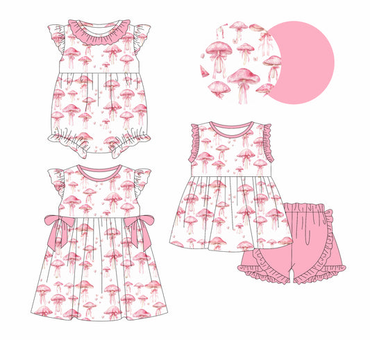 1.9 custom each style moq 5eta 4-6week Sibling Sister baby girl short sleeve shorts sets and dress and rompers match family design