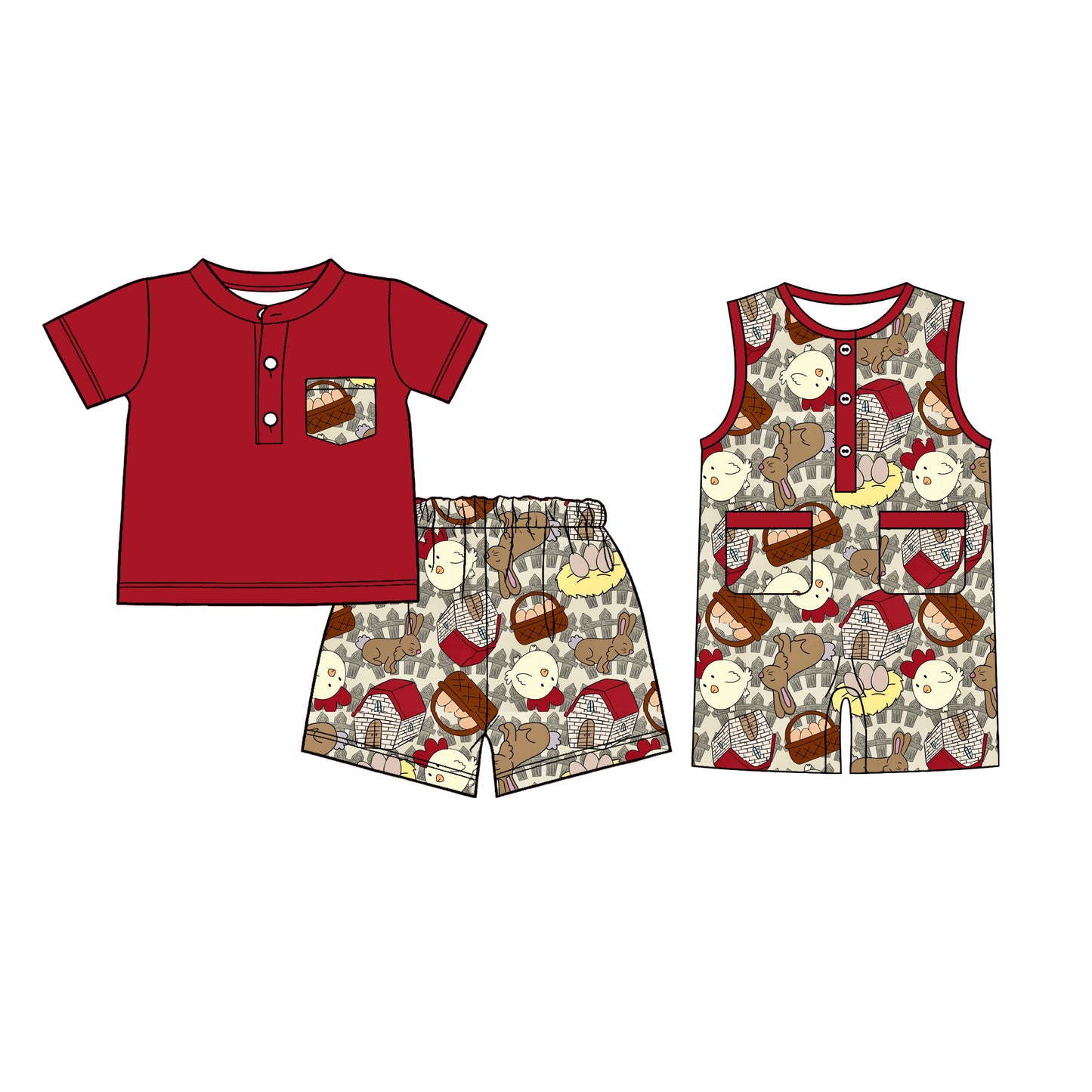 26.1.6 custom each style moq 5 eta 6-8week Sibling Sister easter baby boy short sleeve shorts sets and romper match design