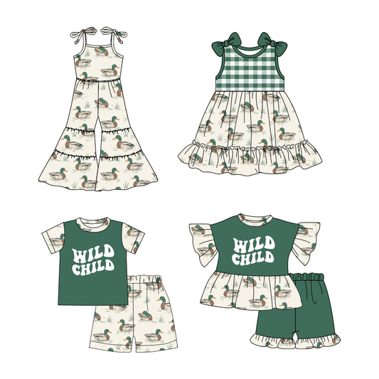 no moq PRE-ORDER baby girl clothes duck short sleeve set dress jumpsuit-2025.2.21