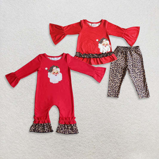RTS NO MOQ sibling baby girls clothes Christmas long sleeve Clothes Sets and romper