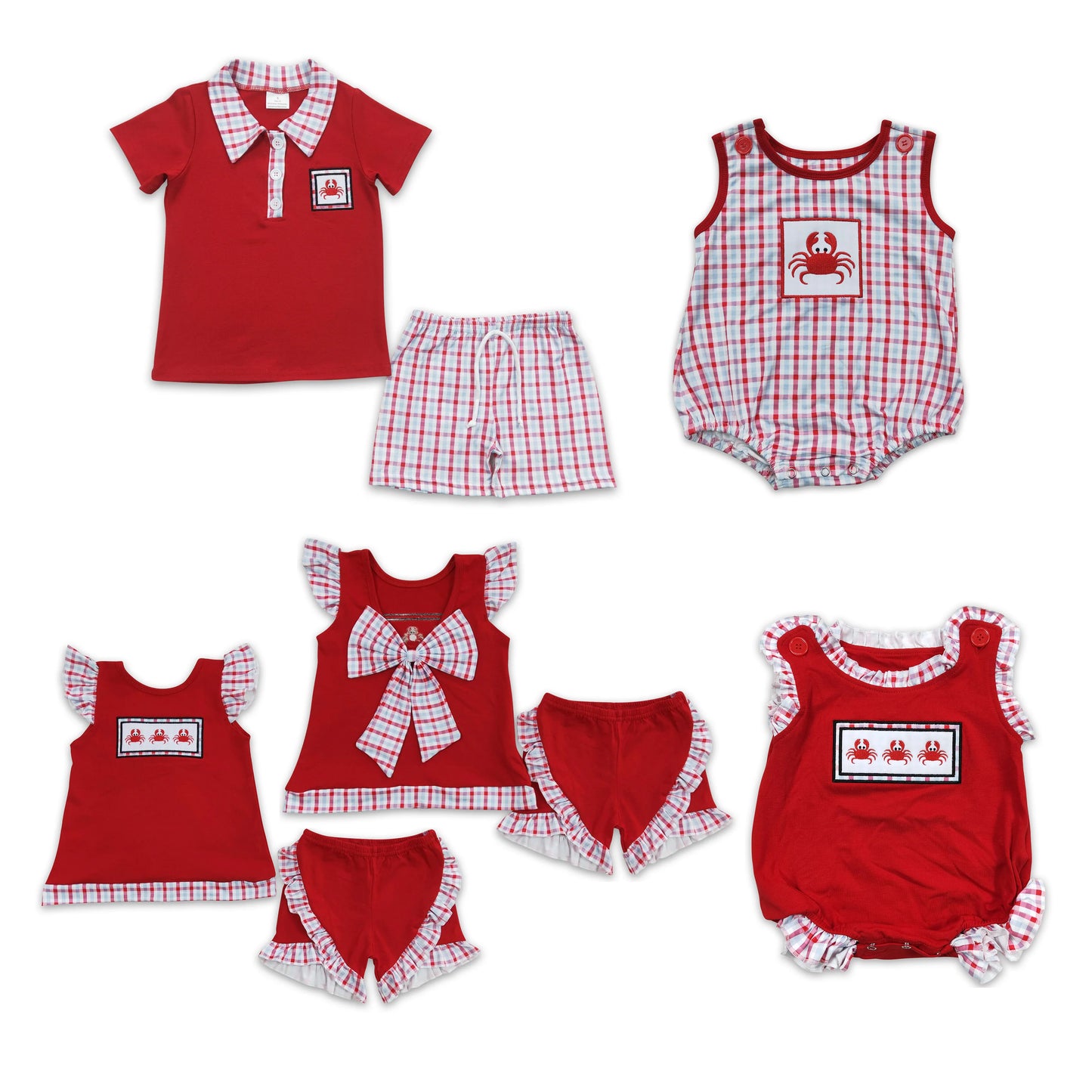 RTS NO MOQ Embroidery short-sleeved shorts suit & short-sleeved sets and romper