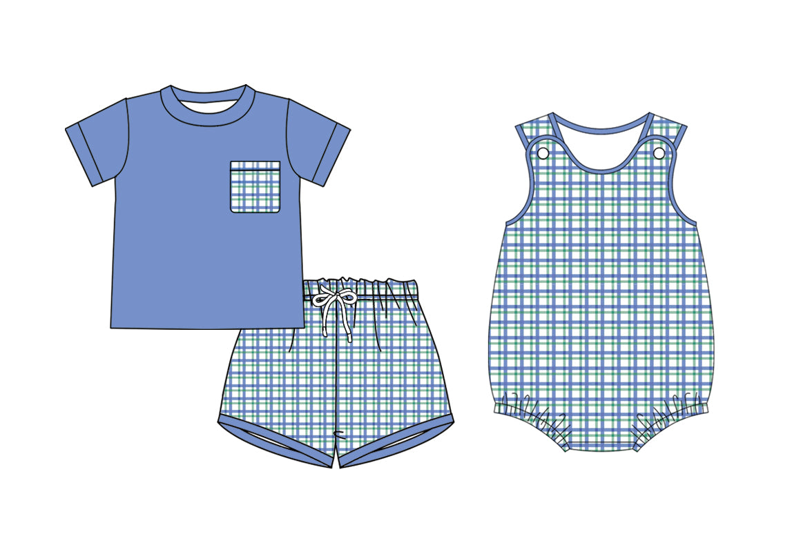 1.23 custom each style moq 5eta 4-6week Sibling Sister baby boys short sleeve shorts sets and romper match design