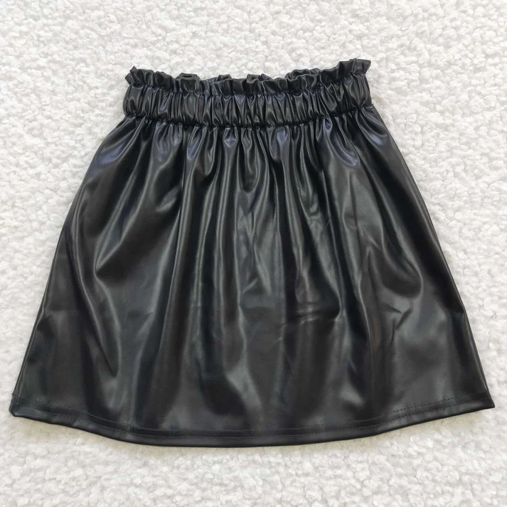 RTS baby girls clothes Leather summer skirts dress