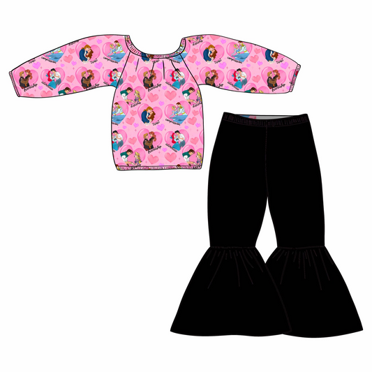 Deadline November 30 custom no moq eta 6-8weeks Long-sleeved and long-pants heart-shaped Valentine's Day suit