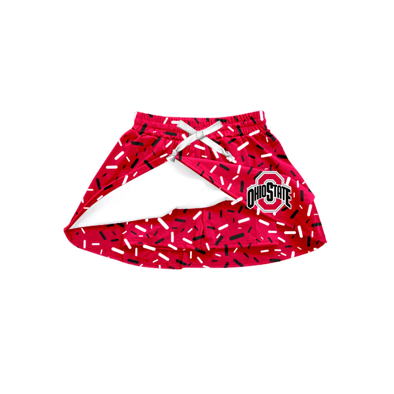 Custom summer teams baby girls clothes team red hooded long sleeve tops and skirts and shorts-25.5.14