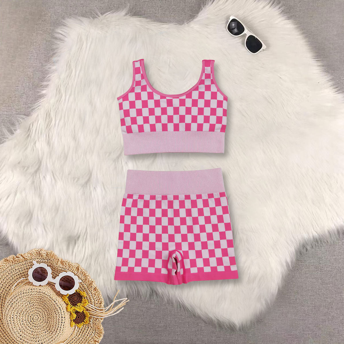 RTS NO MOQ Sibling Adult Women's camouflage Tank Top shorts sets