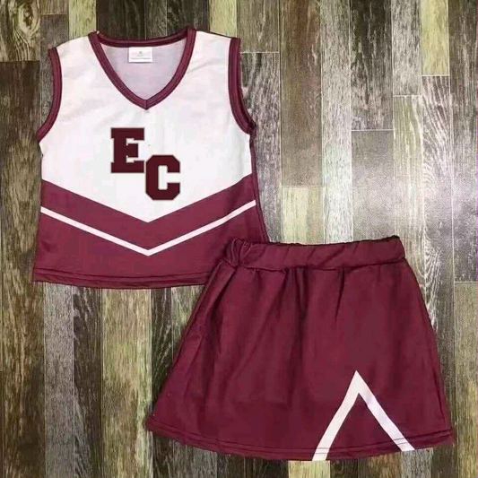 PRE ORDER Deadline August 16close custom no moq baby kids kids clothing cheer sets maroon color school sets