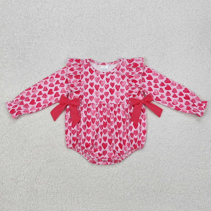 RTS NO MOQ Baby Girls Valentine love long-sleeved trousers suit & romper