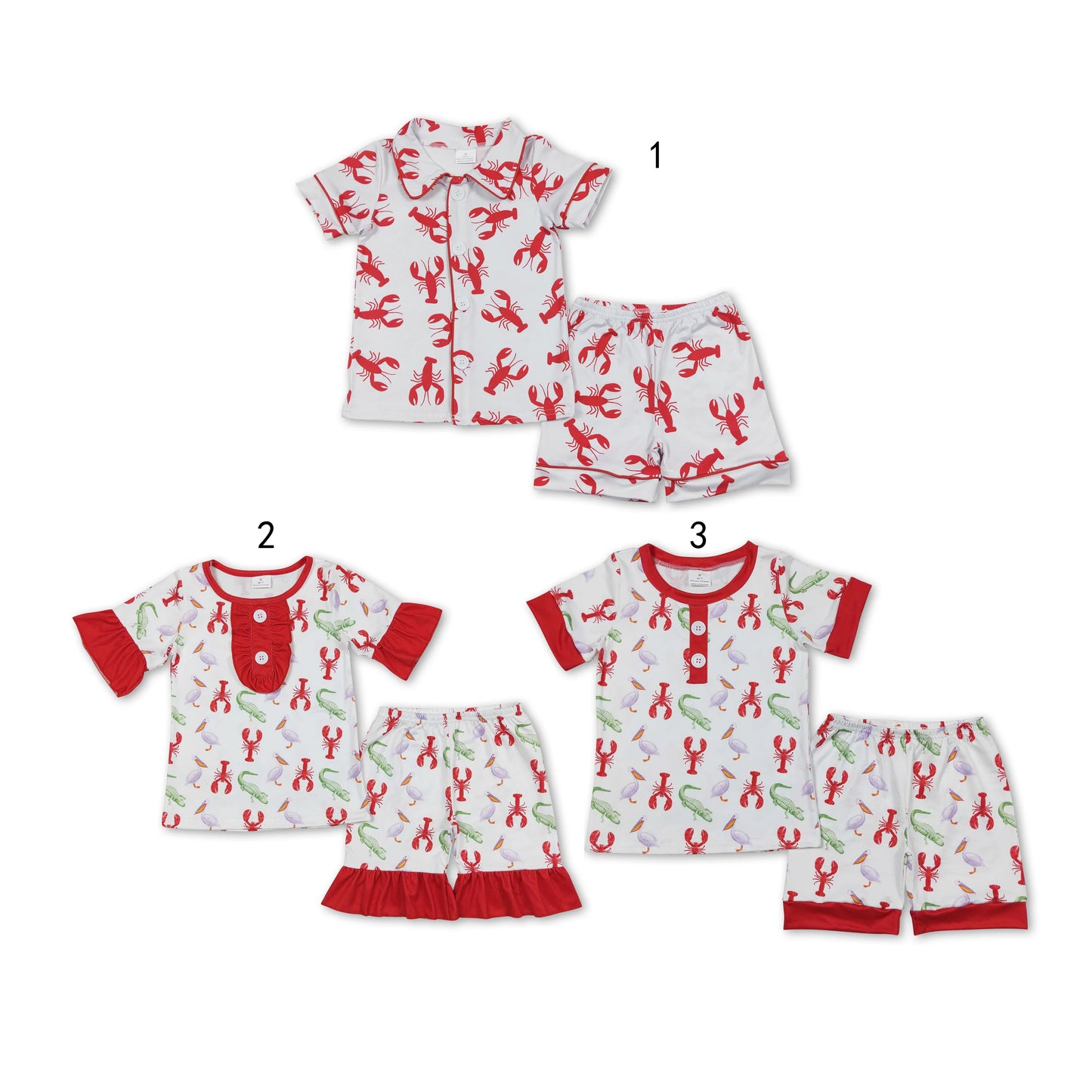 RTS NO MOQ Baby boy clothes crayfish Short Sleeve shorts Suit