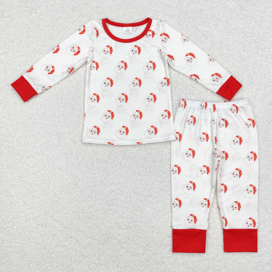 bamboo rts no moq BLP0751 Modal Santa Claus red and white long-sleeved trousers pajama set