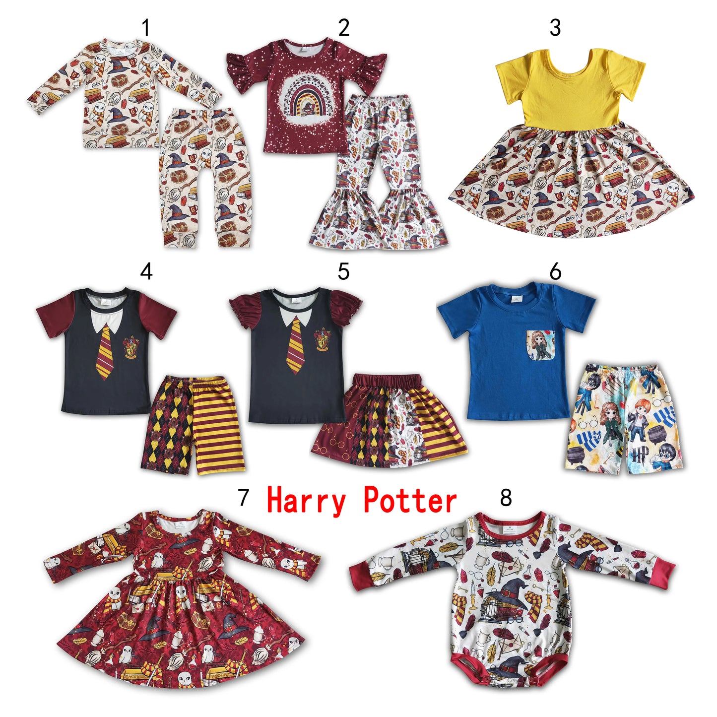 RTS NO MOQ baby boy girls Harry Potter short-sleeved shorts suit & short-sleeved sets and romper