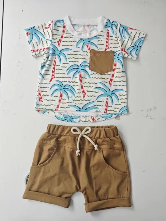 custom moq 5 eta 4-5 weeks baby boys clothes beach short sleeve shorts summer outfit