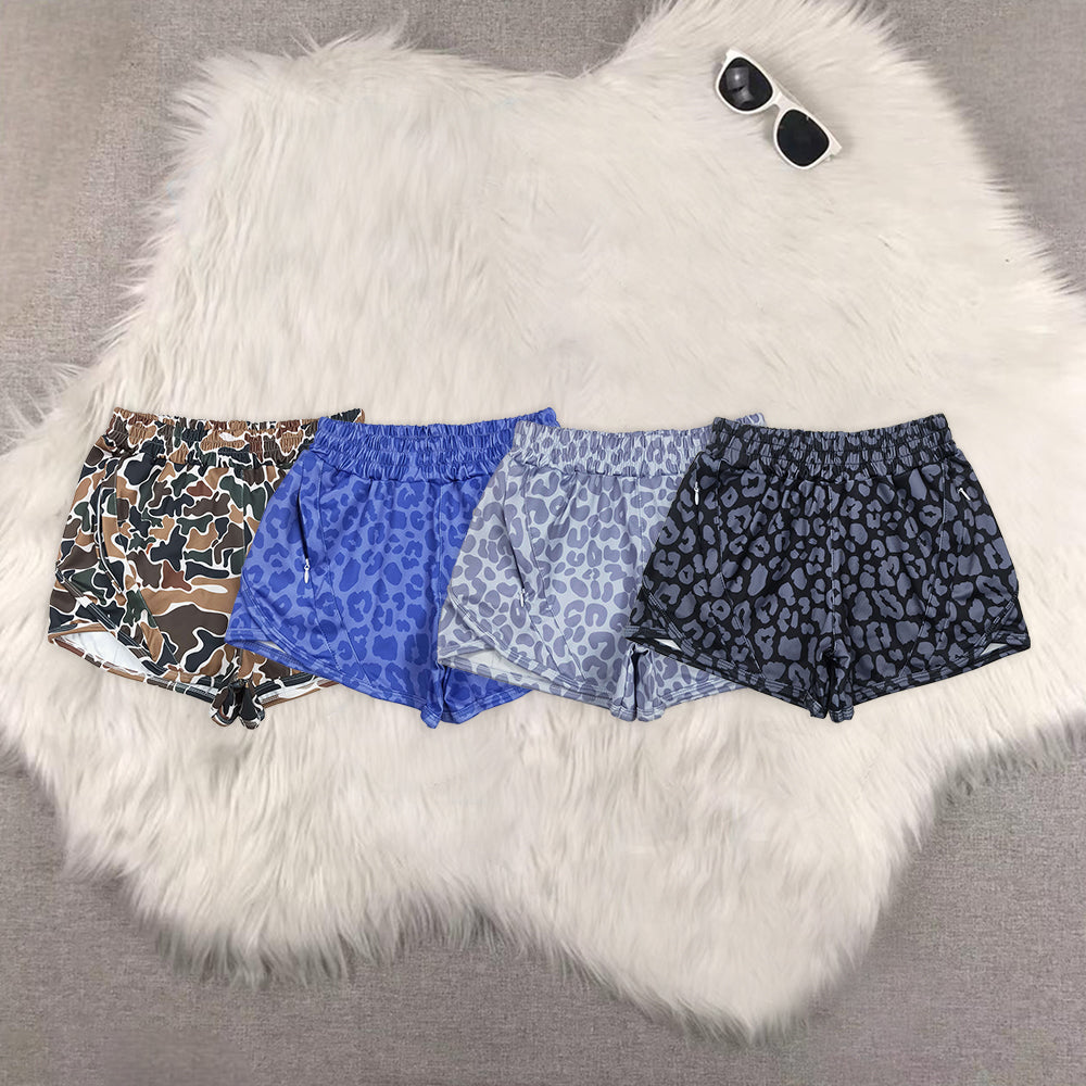 RTS NO MOQ baby Girls clothes yoga leopard kids summer shorts