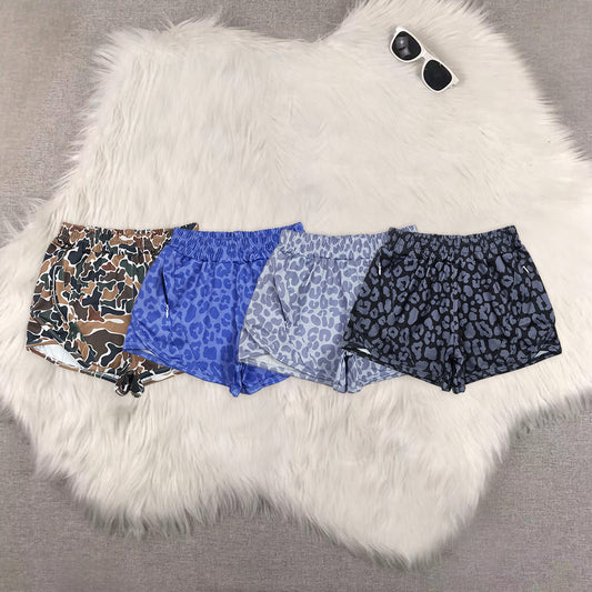 RTS NO MOQ baby Girls clothes yoga leopard kids summer shorts