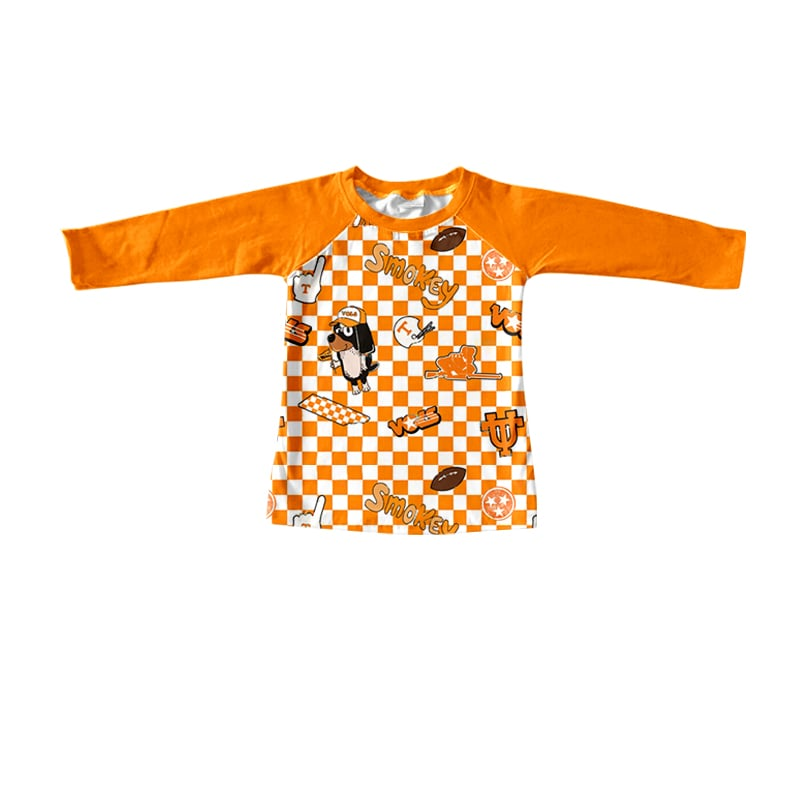 custom moq 3 eta 6-8weeks baby boy clothes school colors are orange pullover long sleeve top