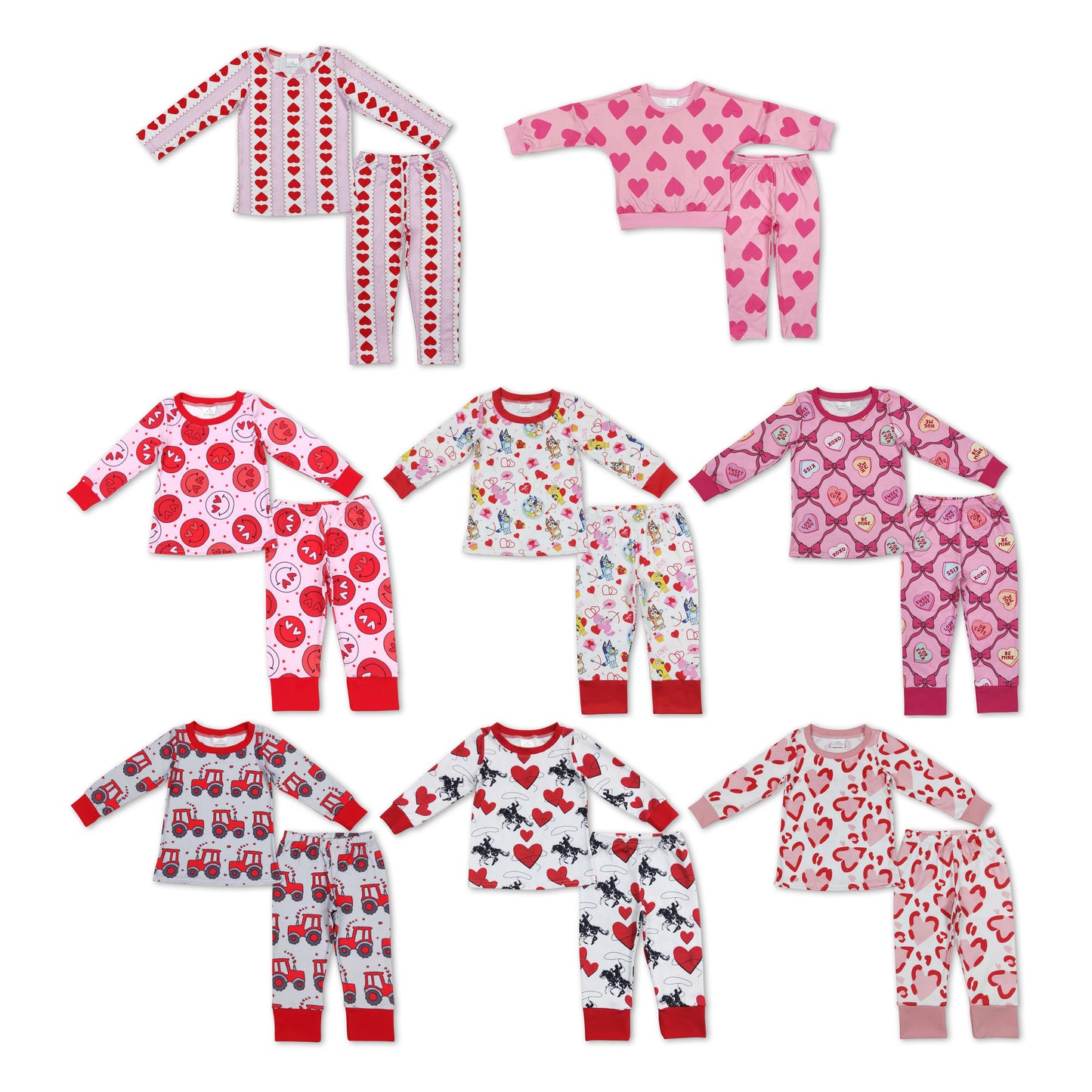 RTS NO MOQ Baby Boys Clothes Valentine long-sleeved pants set