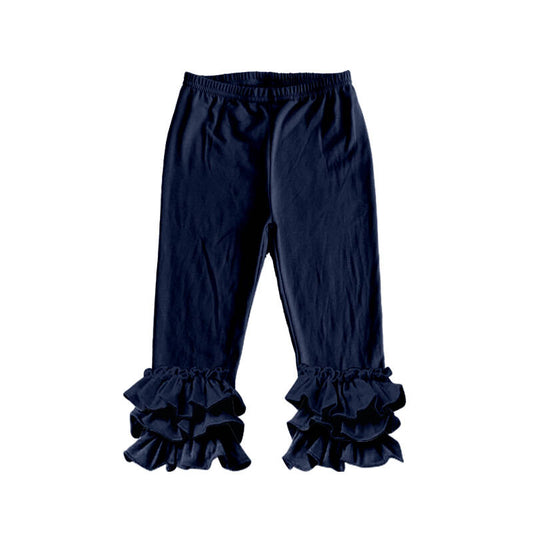 Deadline: February 8th Solid color pleated trousers navy ruffle pants