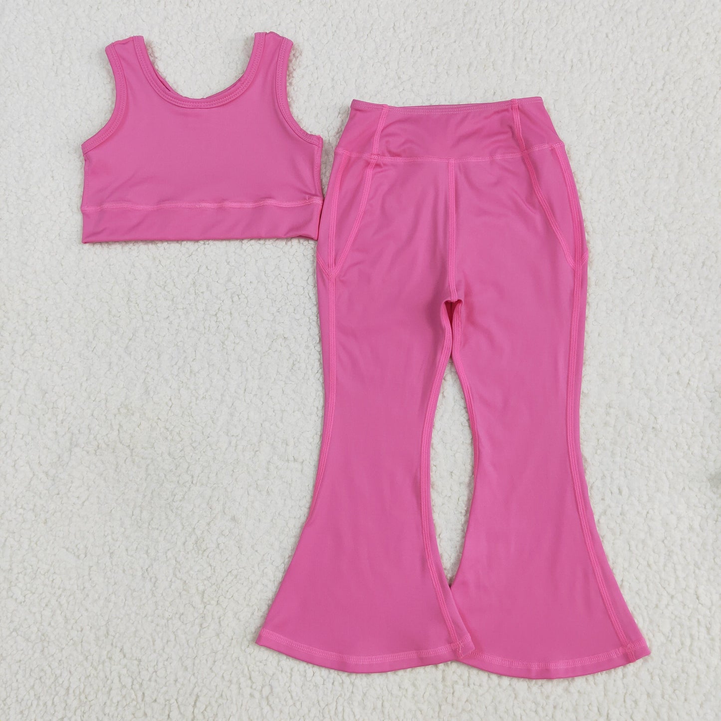RTS NO MOQ GSPO2002 pure red vest and pants yoga set