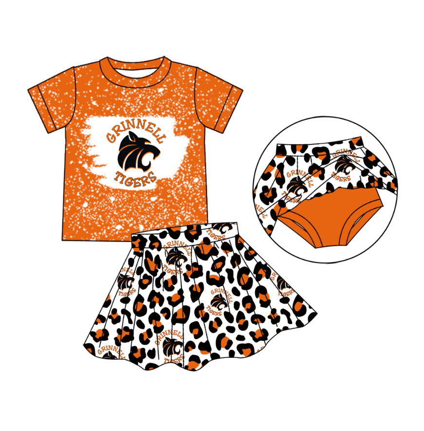 custom moq 3 eta 6-7weeks team summer baby girls clothes short sleeve skirts sets