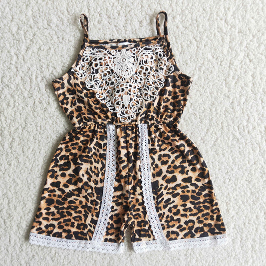 RTS NO MOQ A15-12 Leopard print lace jumpsuit