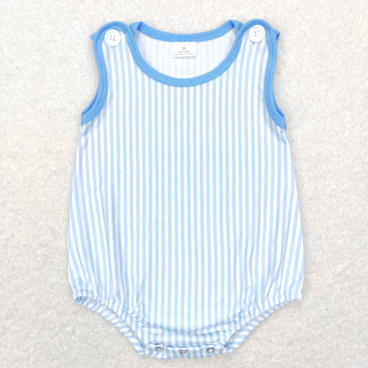 SR0711 Blue and white striped vest jumpsuit