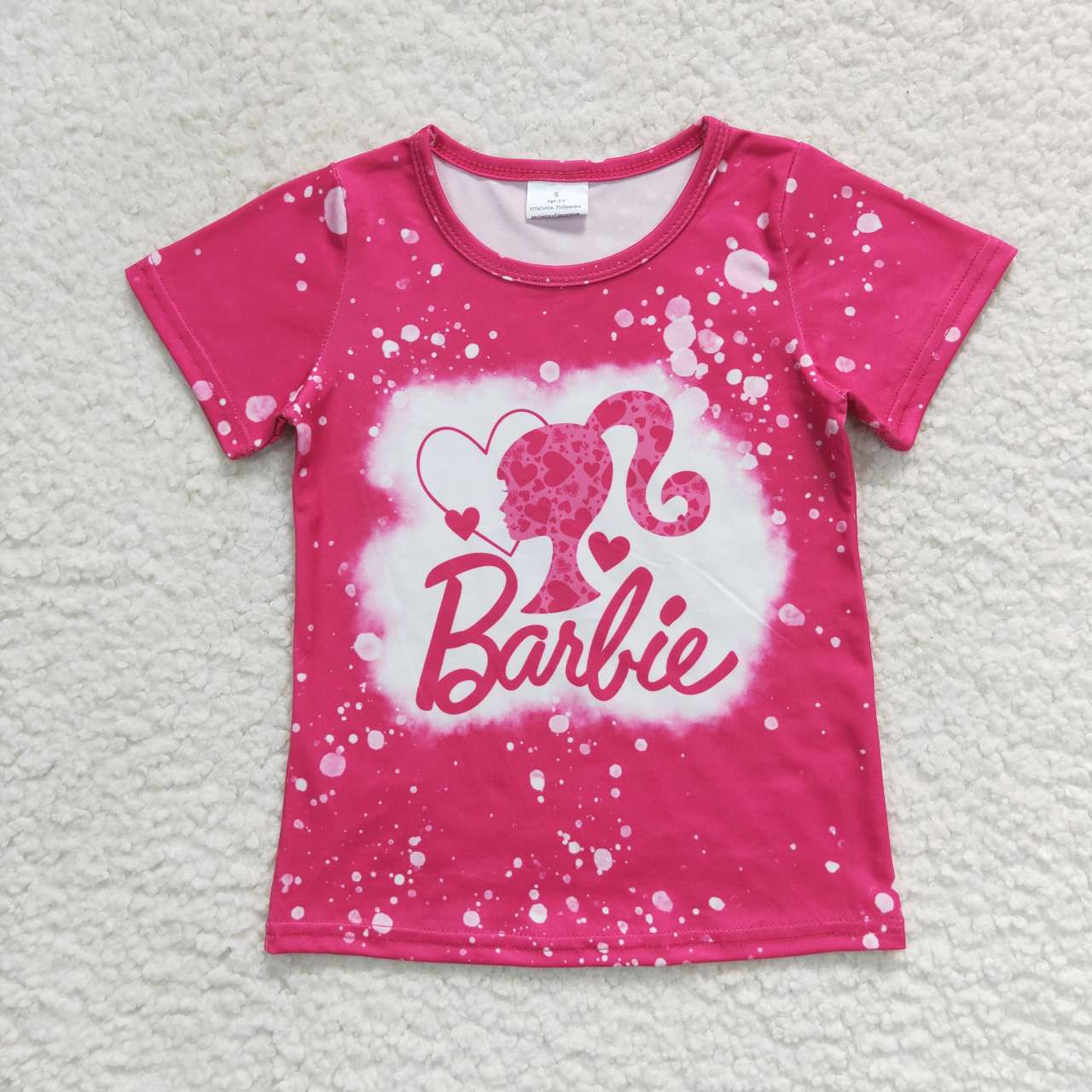 GT0293 barbie avatar dark rose red short-sleeved top